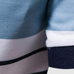Men's knitted striped casual business lapel short sleeve POLO