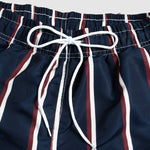Men's Striped Double Layer Mesh Beach Swimming Shorts