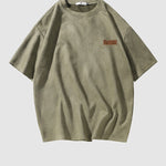 Men's Retro Suede Printed Casual Round Neck Short Sleeve T-Shirt