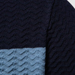 Men's Knitted Striped Casual Business Half-Zip short sleeve POLO