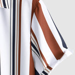 Men's Colorful Striped Print Casual Short Sleeve Shirt