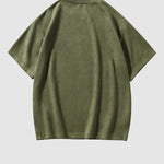 Men's Retro Graphic Print Suede Casual Round Neck Short Sleeve T-Shirt
