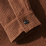 Men's Corduroy Solid Pocket Long Sleeve Shirt