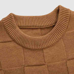 Men's Solid Color Block Pattern Round Neck Stand Collar Sweater