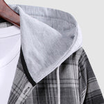 Men's plaid hooded thin hooded shirt