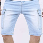 Men  Flap Pocket Side Denim Shorts