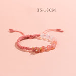 Buddha Stones Natural Gradient Agate Reincarnation Knot Peach Blossom Wealth Luck Handmade String Bracelet