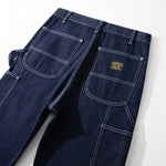 Raw Denim Multi-pocket Striped Outdoor Cargo Pants