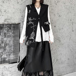 Embroidered Irregular Loose Versatile Vest