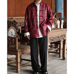 Stand-up Collar Brocade Sea Pattern Jacket