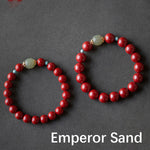 Buddha Stones Cinnabar Green Aventurine Fortune Luck Bracelet
