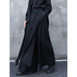 Deconstructed Ribbon Straight Wide-Leg Trouser Culottes