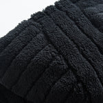 Striped Teddy Fleece Zip Up Hoodie