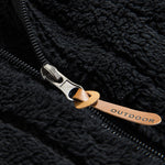Striped Teddy Fleece Zip Up Hoodie