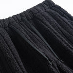 Striped Teddy Fleece Jogger Pants