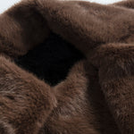 Faux Fur Notch Lapel Coat