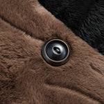 Faux Fur Textured Notch Lapel Overcoat