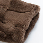 Faux Fur Textured Notch Lapel Overcoat