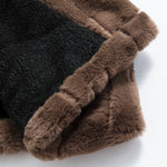 Faux Fur Textured Notch Lapel Overcoat