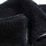 Teddy Fleece Contrast Baseball Jacket