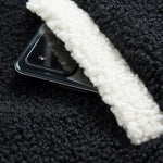 Teddy Fleece Contrast Baseball Jacket