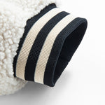 Teddy Fleece Contrast Baseball Jacket