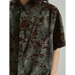 Flocked Floral Vintage Tie-dye Distressed Shirt