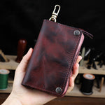 Retro Handmade Leather Wallet Key Bag