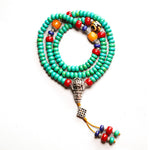 Buddha Stones 108 Mala Beads Tibetan Turquoise Dzi Bead Protection Bracelet