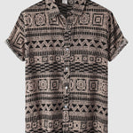 Men's Ethnic Hawaiian Print Casual Short Sleeve Shirt