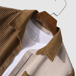 Men's Waffle Corduroy Casual Short Sleeve Shorts Set