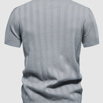 Men's solid color knitted texture casual short-sleeved POLO