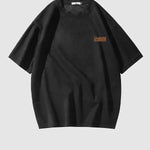 Men's Retro Suede Printed Casual Round Neck Short Sleeve T-Shirt