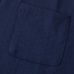 Men's Solid cotton casual lapel solid color short-sleeved shirt
