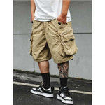 Large Pocket Zipper Casual Loose Shorts