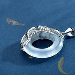 Buddha Stones "Wishing Luck and Prosperity" White Jade Koi Fish Necklace Includes Gift Message Card