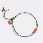 Buddha Stones Handmade Cinnabar As One Wishes Blessing Braid Double Layer Bracelet