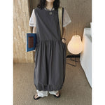 Women's Japanese Loose Crew Neck Sleeveless Balloon Dress