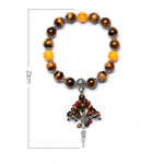 Buddha Stones Natural Tiger Eye Red Agate Dragon Vein Agate Stone Vajra Dorje Power Healing Bracelet Car Decoration