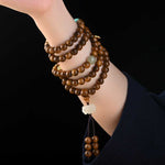Buddha Stones Tibetan Rosewood Protection Calm Bracelet Mala