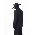 Structured-shoulder Blazer with A Sculptural Silhouette