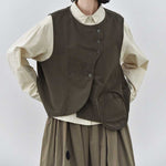 Japanese Retro Patchwork Pocket Vest