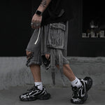 Distressed Multi-Pocket Straight Jeans