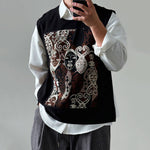 ã€�Maskã€‘Loose-fitting Patchwork Vest