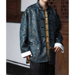 Stand-up Collar Brocade Sea Pattern Jacket