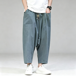 Drop-crotch Loose Lantern Harem Pants