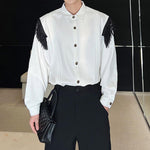 Vintage Contrast Tassel Long Sleeve Shirt