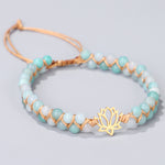 Buddha Stones Amazonite Beads Lotus Flower Balance Weave Bracelet (Extra 30% Off | USE CODE: FS30)