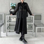 Retro Mesh Cardigan Casual Two-piece Set