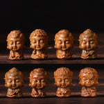 Buddha Stones Chinese Zodiac Natal Buddha Green Sandalwood Lotus Engraved Positive Home Decoration